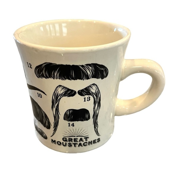 "Great Moustaches" Ceramic Coffee Mug, Unemployed Philosophers Guild, Exc. 2012 - Picture 1 of 5